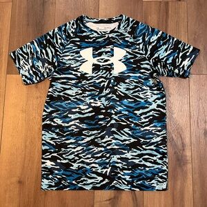 Under Armour Big Kids Blue Camo Tee